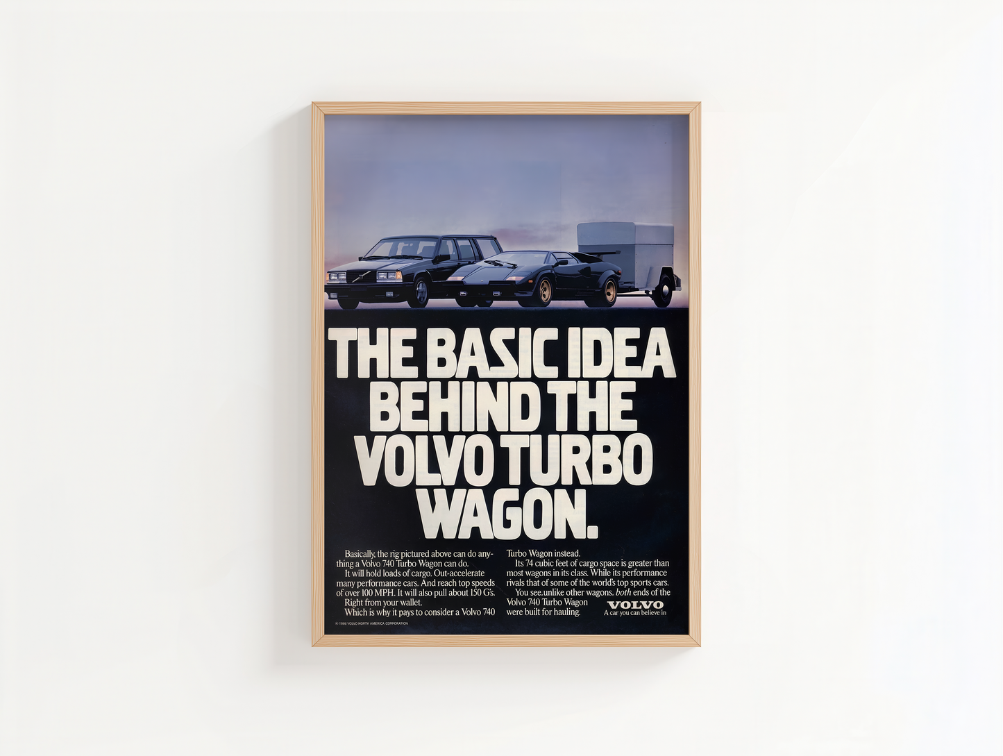 Volvo x Lamborghini 1983 Vintage Advert Art