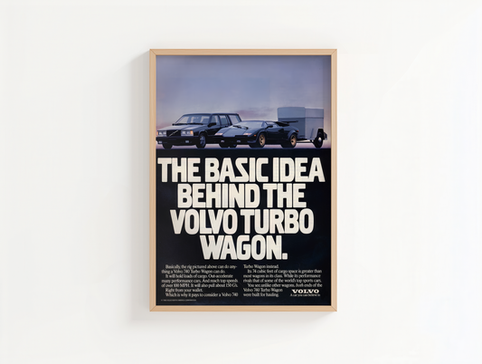 Volvo x Lamborghini 1983 Vintage Advert Art