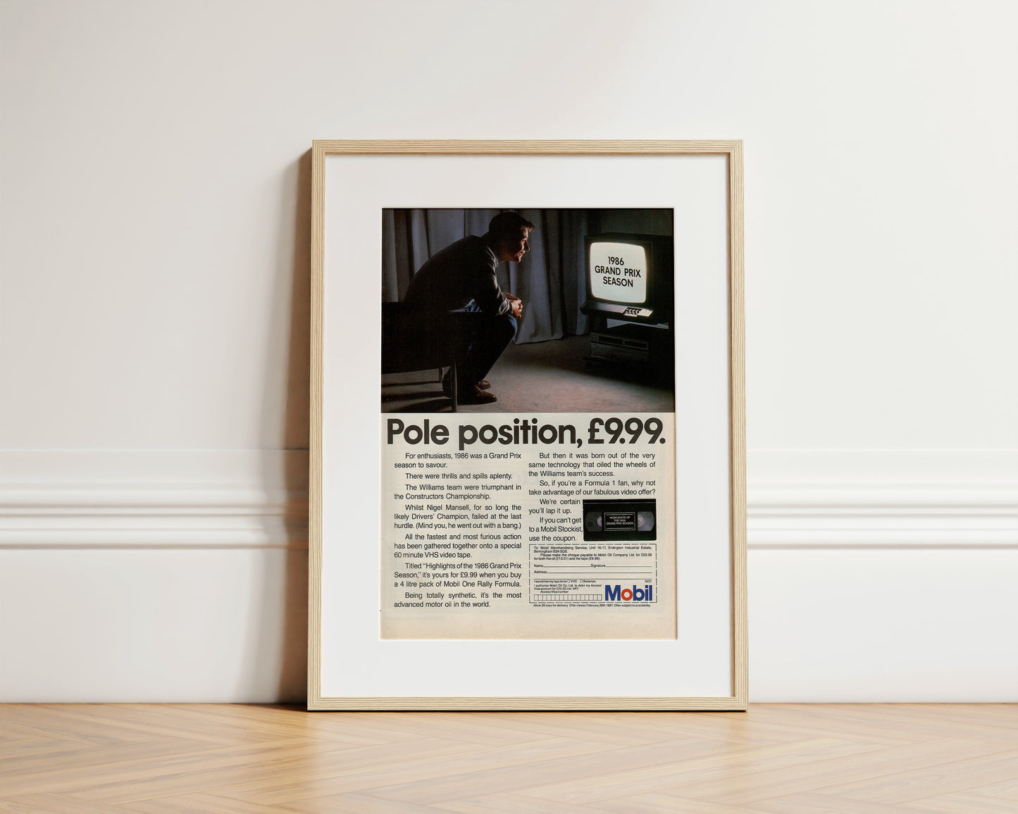 1980s Formula 1 Grand Prix vintage advertisement RARE original print