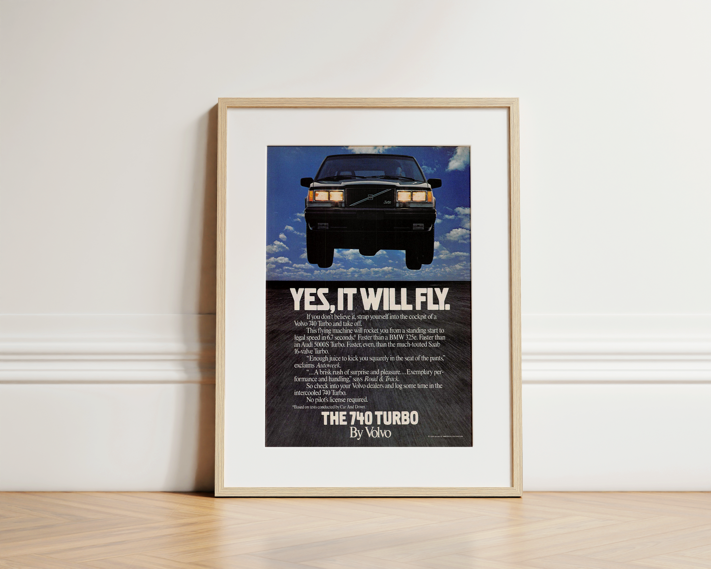 Volvo "yes it will fly" 1983 Vintage Advert Art